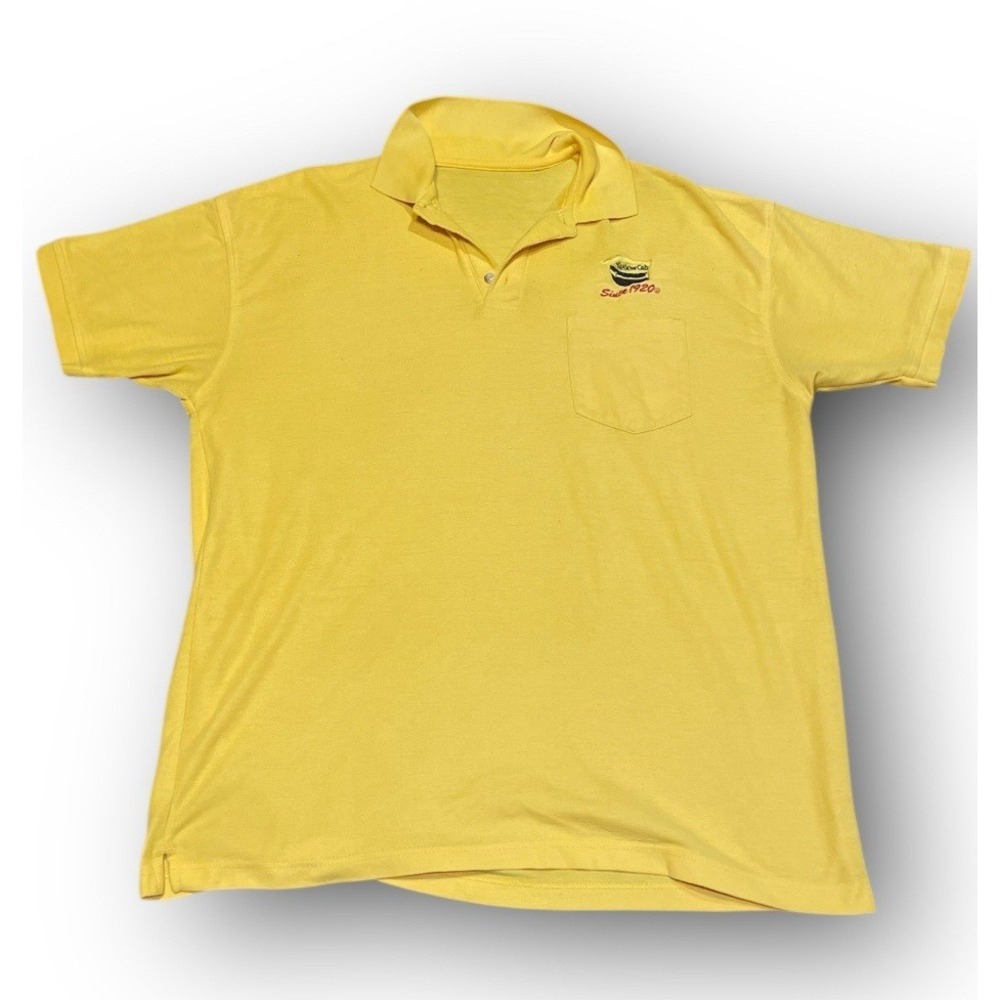 Vintage Yellow Cab Co. Embroidered Polo Shirt - Size XL - Yellow 24"x30"‎